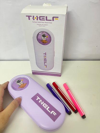 THELF Cartoon Solid Color Astronaut Pencil Case