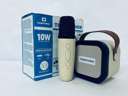 THORPOWER Karaoke Machine for Kids Adults, Mini Portable Bluetooth Karaoke Speaker with Wireless Microphone and Light, for All Smartphones,Birthday, Family