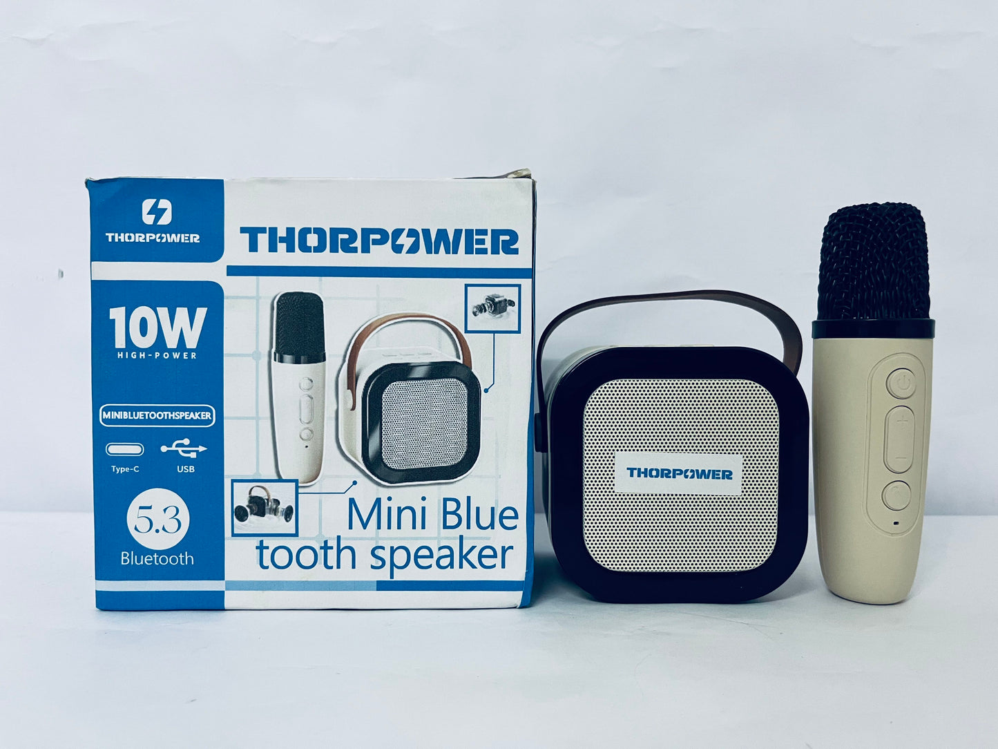 THORPOWER Karaoke Machine for Kids Adults, Mini Portable Bluetooth Karaoke Speaker with Wireless Microphone and Light, for All Smartphones,Birthday, Family