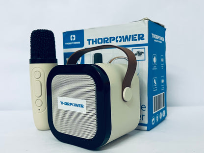 THORPOWER Karaoke Machine for Kids Adults, Mini Portable Bluetooth Karaoke Speaker with Wireless Microphone and Light, for All Smartphones,Birthday, Family