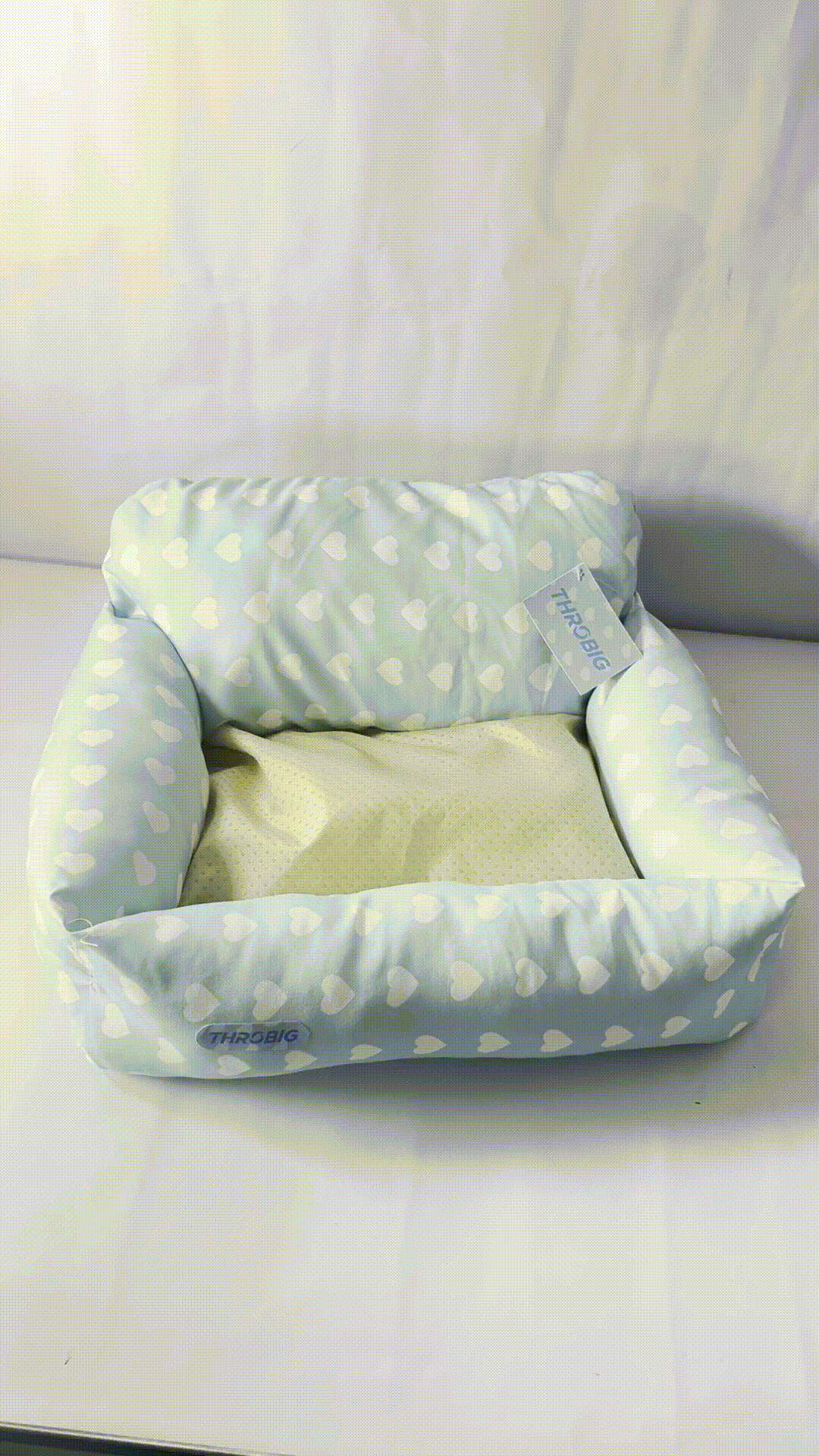 THROBIG Orthopedic Couch Large Sized Pet Beds with Comfort Foam Support, Soft Indestructible Fabric, Machine Washable Waterproof (Light Blue)