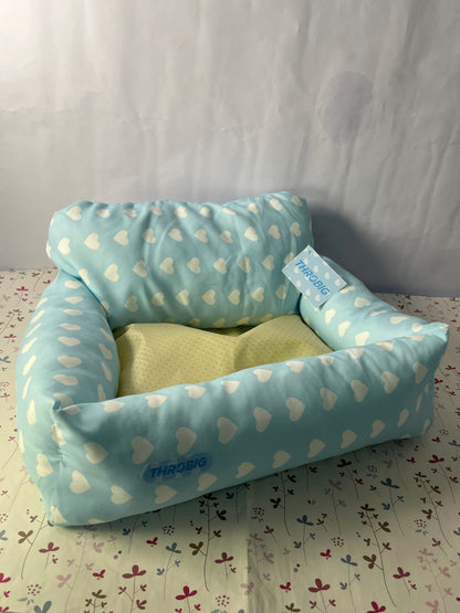 THROBIG Orthopedic Couch Large Sized Pet Beds with Comfort Foam Support, Soft Indestructible Fabric, Machine Washable Waterproof (Light Blue)