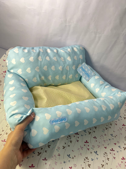 THROBIG Orthopedic Couch Large Sized Pet Beds with Comfort Foam Support, Soft Indestructible Fabric, Machine Washable Waterproof (Light Blue)