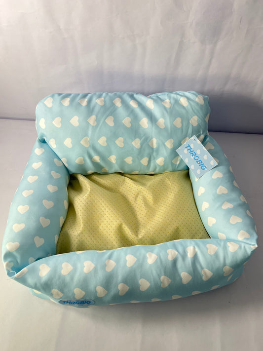 THROBIG Orthopedic Couch Large Sized Pet Beds with Comfort Foam Support, Soft Indestructible Fabric, Machine Washable Waterproof (Light Blue)