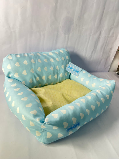 THROBIG Orthopedic Couch Large Sized Pet Beds with Comfort Foam Support, Soft Indestructible Fabric, Machine Washable Waterproof (Light Blue)