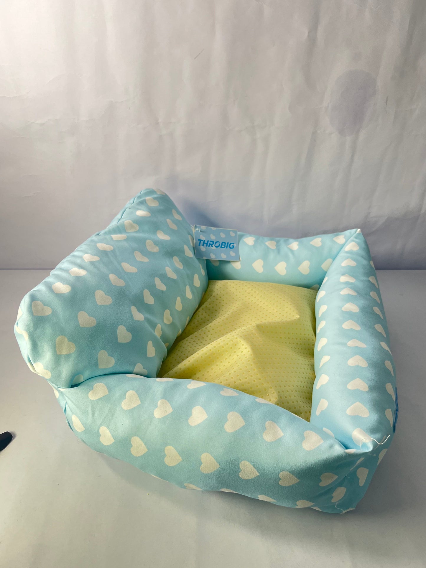 THROBIG Orthopedic Couch Large Sized Pet Beds with Comfort Foam Support, Soft Indestructible Fabric, Machine Washable Waterproof (Light Blue)
