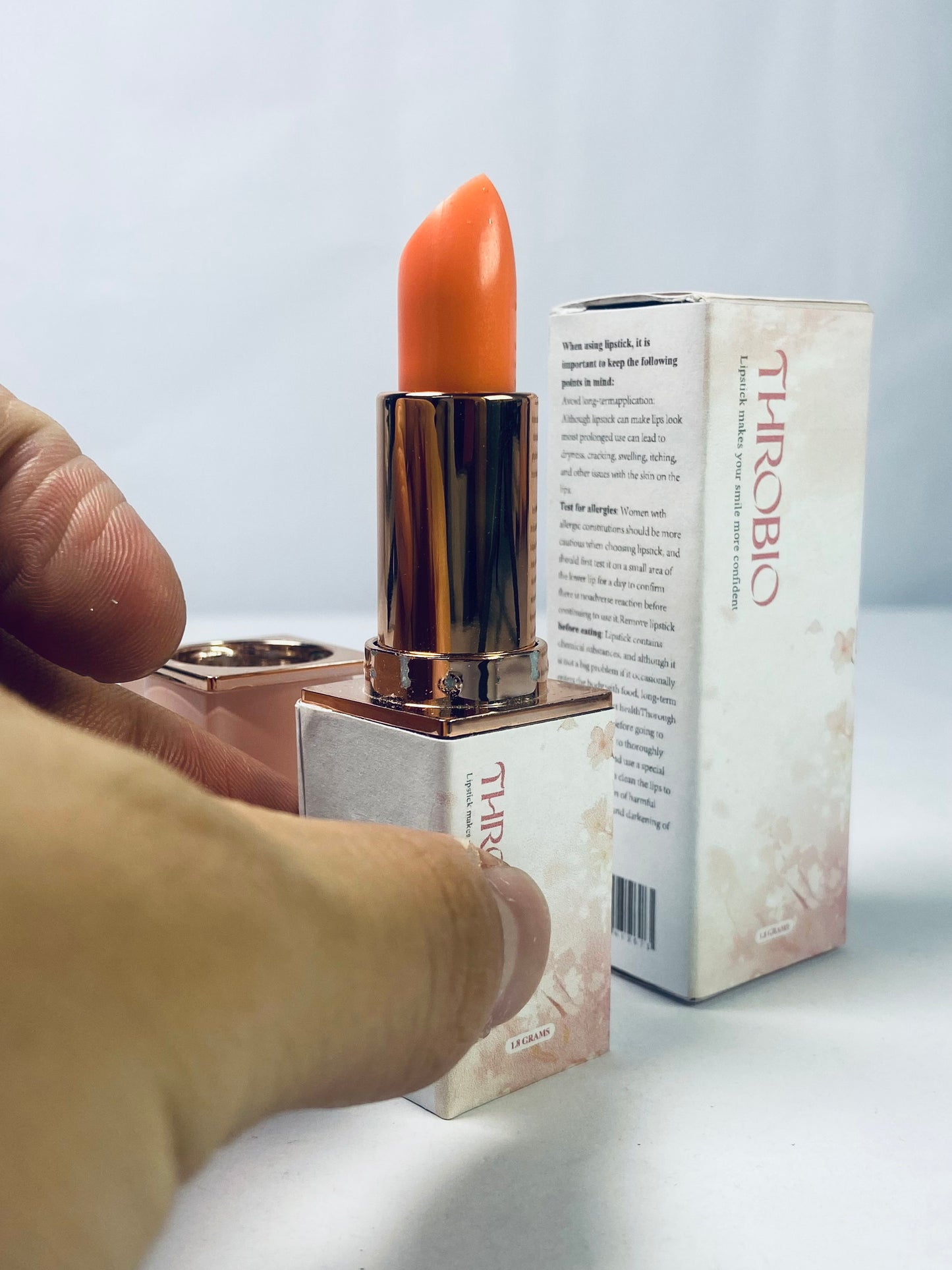THROBIO Color Lipstick, Shimmer, Bronzed Peach