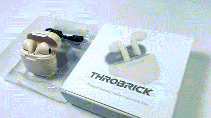 THROBRICK Wireless Earbuds, Lightweight Bluetooth Earbuds with 48 Hours Playtime, in-Ear Fit Earphones, Hands-Free Calls with AI for iPhone, Android, Pad