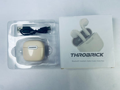 THROBRICK Wireless Earbuds, Lightweight Bluetooth Earbuds with 48 Hours Playtime, in-Ear Fit Earphones, Hands-Free Calls with AI for iPhone, Android, Pad