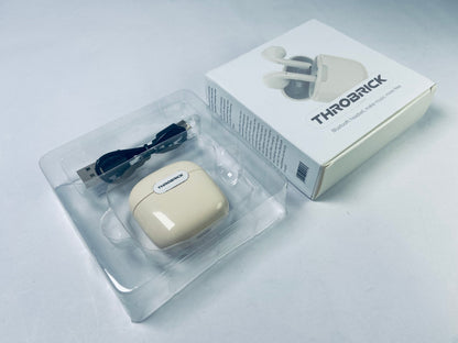 THROBRICK Wireless Earbuds, Lightweight Bluetooth Earbuds with 48 Hours Playtime, in-Ear Fit Earphones, Hands-Free Calls with AI for iPhone, Android, Pad