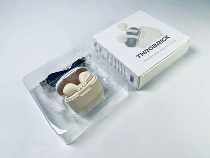 THROBRICK Wireless Earbuds, Lightweight Bluetooth Earbuds with 48 Hours Playtime, in-Ear Fit Earphones, Hands-Free Calls with AI for iPhone, Android, Pad