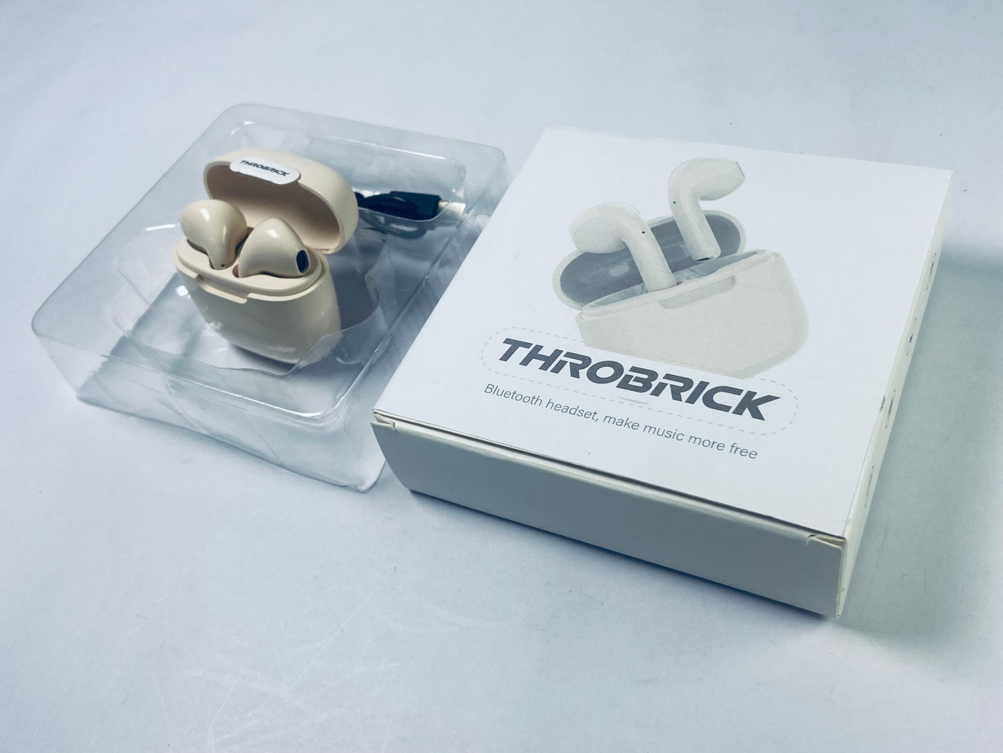 THROBRICK Wireless Earbuds, Lightweight Bluetooth Earbuds with 48 Hours Playtime, in-Ear Fit Earphones, Hands-Free Calls with AI for iPhone, Android, Pad