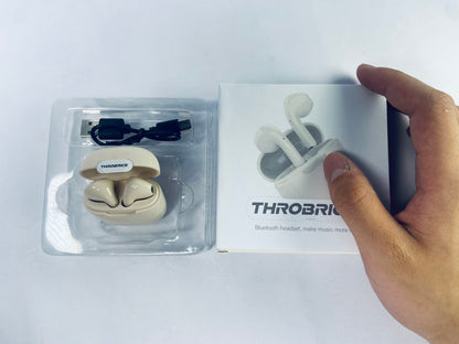 THROBRICK Wireless Earbuds, Lightweight Bluetooth Earbuds with 48 Hours Playtime, in-Ear Fit Earphones, Hands-Free Calls with AI for iPhone, Android, Pad