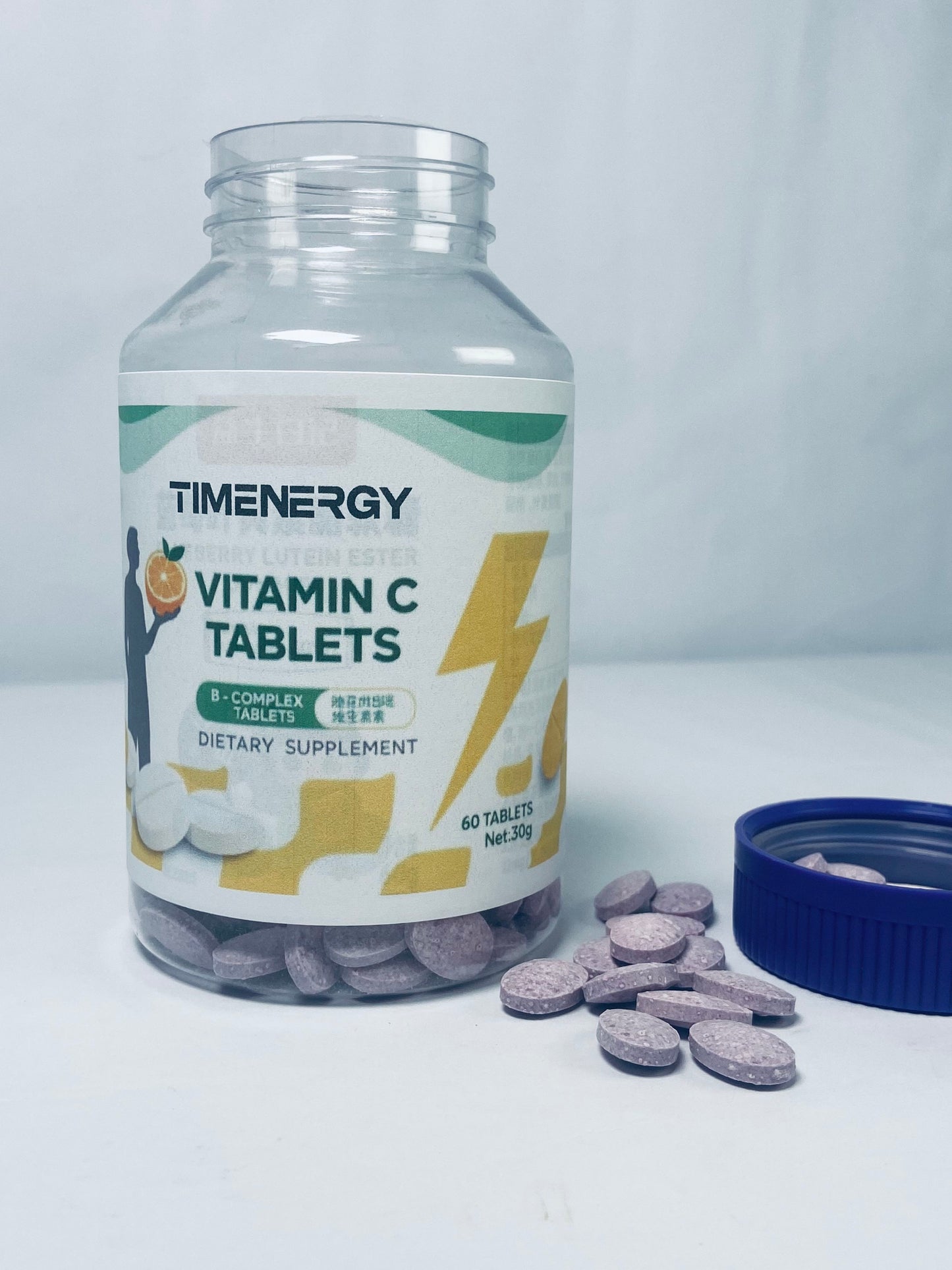 TIMENERGY Vitamin C 30g, Dietary Supplement for Immune Support,60 Tablets,60 Day Supply