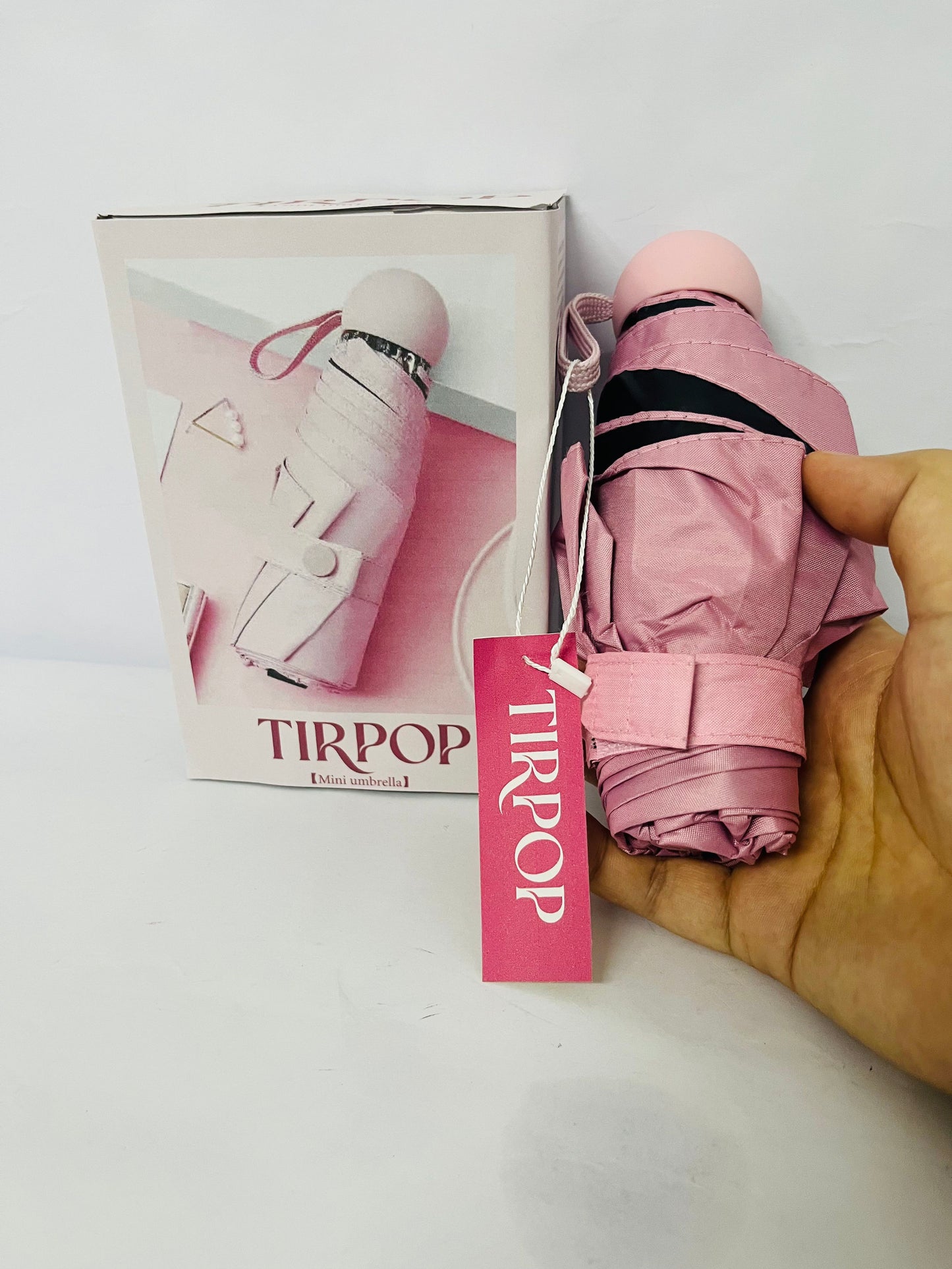 TIRPOP Mini Travel Umbrella with Case – Lightweight Sun & Rain Parasol, Compact Pocket Size for Backpack or Purse, UV Protection for Kids, Girls, Boys, and Women – Small Folding Travel Essential