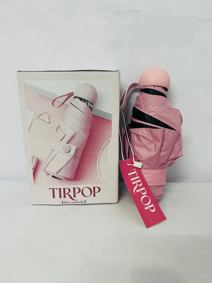 TIRPOP Mini Travel Umbrella with Case – Lightweight Sun & Rain Parasol, Compact Pocket Size for Backpack or Purse, UV Protection for Kids, Girls, Boys, and Women – Small Folding Travel Essential