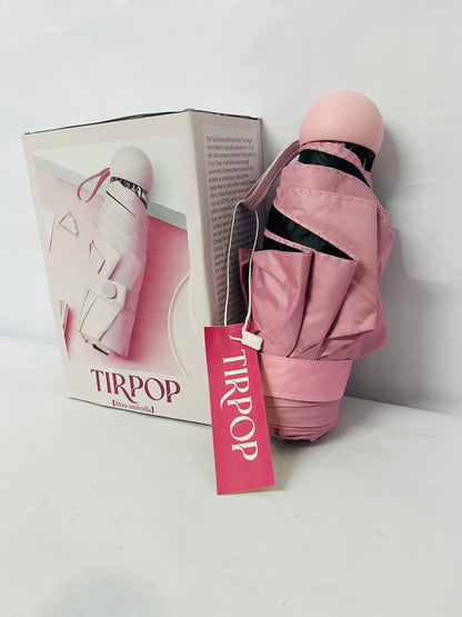 TIRPOP Mini Travel Umbrella with Case – Lightweight Sun & Rain Parasol, Compact Pocket Size for Backpack or Purse, UV Protection for Kids, Girls, Boys, and Women – Small Folding Travel Essential