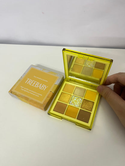 TREEBABY Gilded Warm Yellow 9-Color Eyeshadow Palette Versatile Item for Atmosphere Eye Makeup
