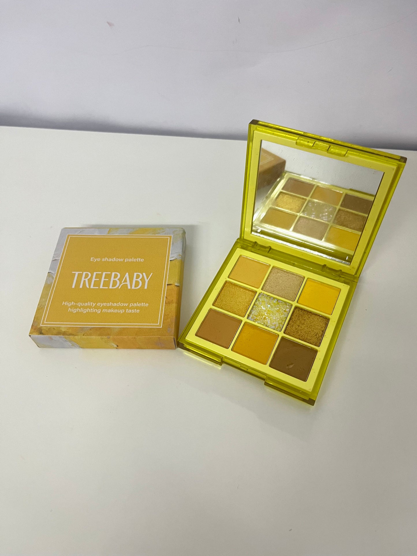 TREEBABY Gilded Warm Yellow 9-Color Eyeshadow Palette Versatile Item for Atmosphere Eye Makeup