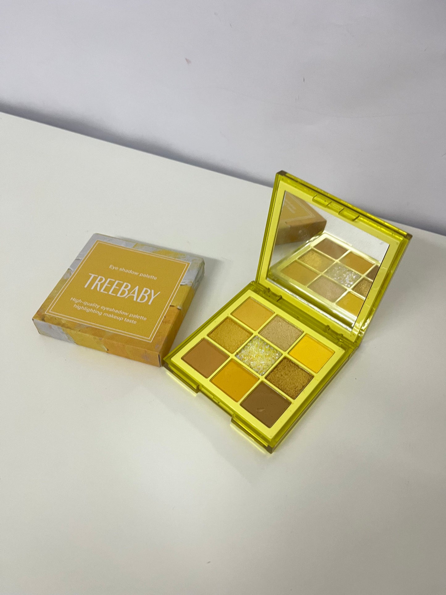 TREEBABY Gilded Warm Yellow 9-Color Eyeshadow Palette Versatile Item for Atmosphere Eye Makeup