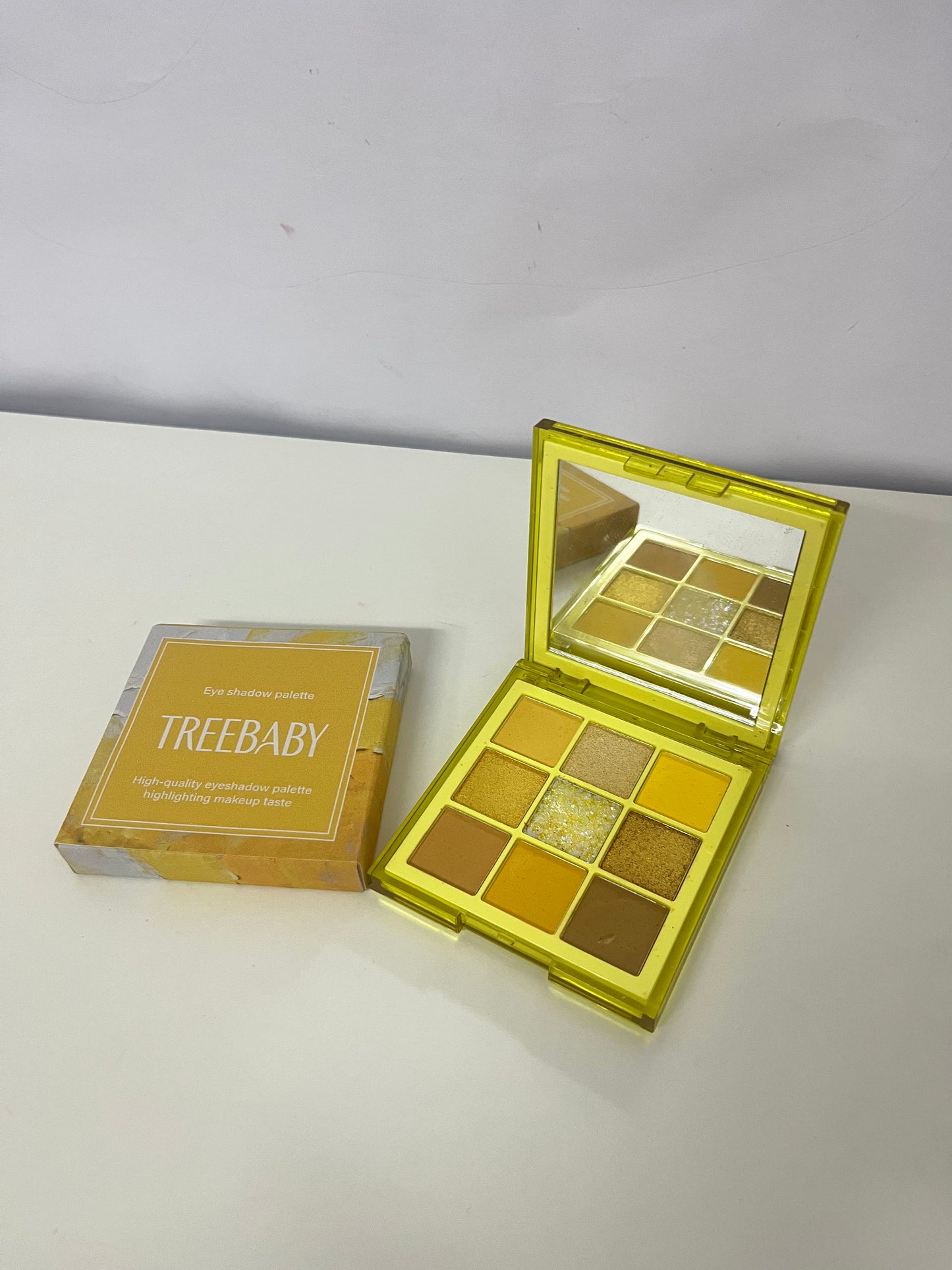 TREEBABY Gilded Warm Yellow 9-Color Eyeshadow Palette Versatile Item for Atmosphere Eye Makeup