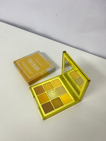 TREEBABY Gilded Warm Yellow 9-Color Eyeshadow Palette Versatile Item for Atmosphere Eye Makeup