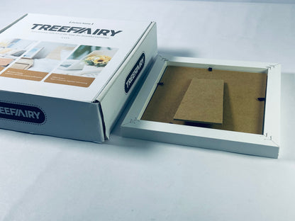 TREEFAIRY 4x4 Picture Frame White Set Wooden Square Photo Frames with Plexiglass for 4x4 without Mat for Table and Wall Display