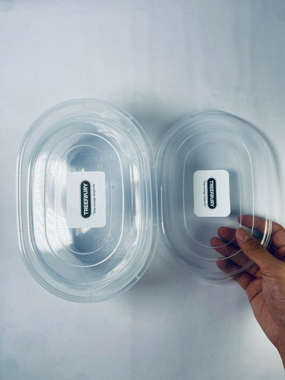 TREEFAIRY Oval Food Grade Storage Box Food Storage Container Clear