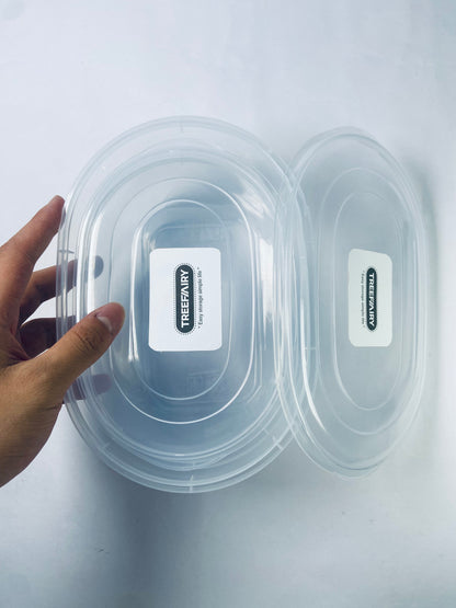 TREEFAIRY Oval Food Grade Storage Box Food Storage Container Clear