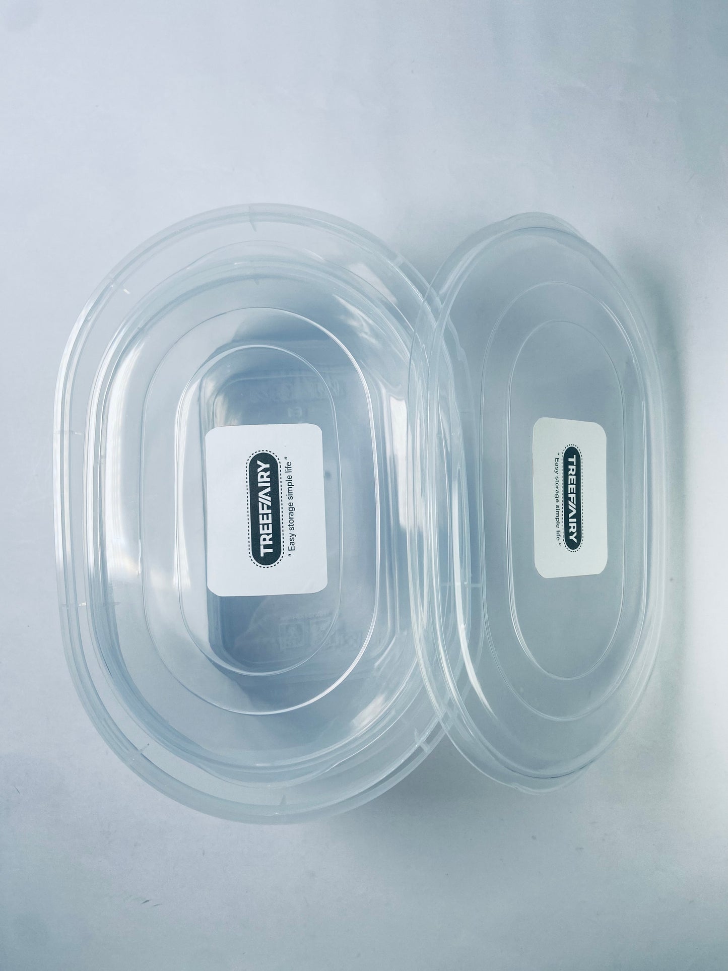 TREEFAIRY Oval Food Grade Storage Box Food Storage Container Clear