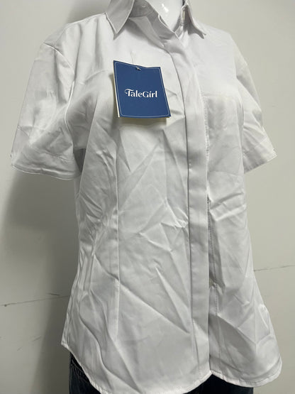 [TaleGirl Shirts]-Basic Short-Sleeve White Shirt - Minimalist Commute Oversized Blouse