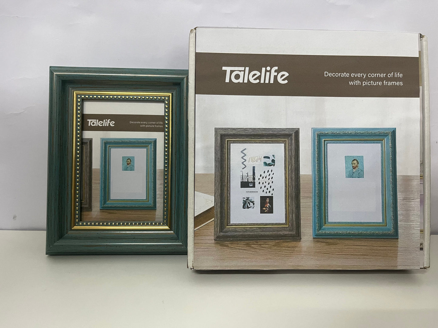 [Talelife Picture frames]-Vintage Distressed Picture Frame - American Country Style Tabletop & Wall-Mountable Frame
