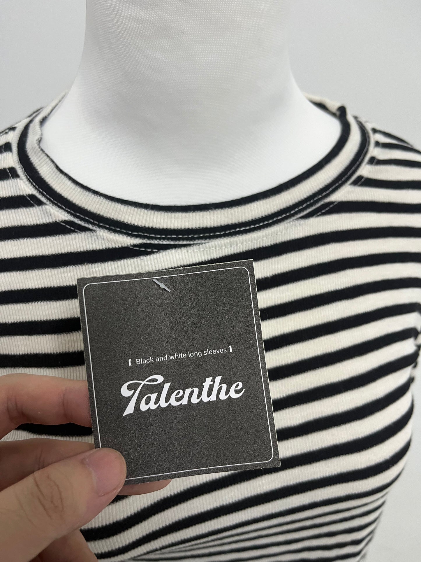 Talenthe Tops as clothing Black & White Striped Drawstring Cropped Top Retro & Stylish Slimming & Flattering A Versatile Piece for Multi-Style Outfits
