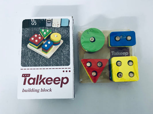 Talkeep Toy building blocks Sorting and Stacking, Montessori Toys, Wooden Shape Sorting Board, Educational Stacking Blocks for Age 3,4,5,6,Learning Toddlers Puzzle
