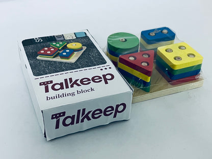 Talkeep Toy building blocks Sorting and Stacking, Montessori Toys, Wooden Shape Sorting Board, Educational Stacking Blocks for Age 3,4,5,6,Learning Toddlers Puzzle