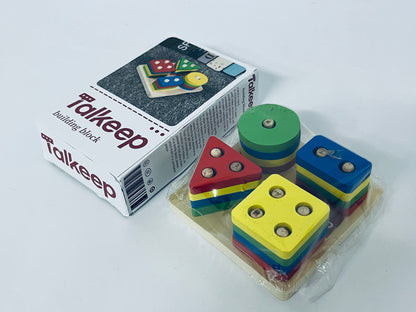 Talkeep Toy building blocks Sorting and Stacking, Montessori Toys, Wooden Shape Sorting Board, Educational Stacking Blocks for Age 3,4,5,6,Learning Toddlers Puzzle