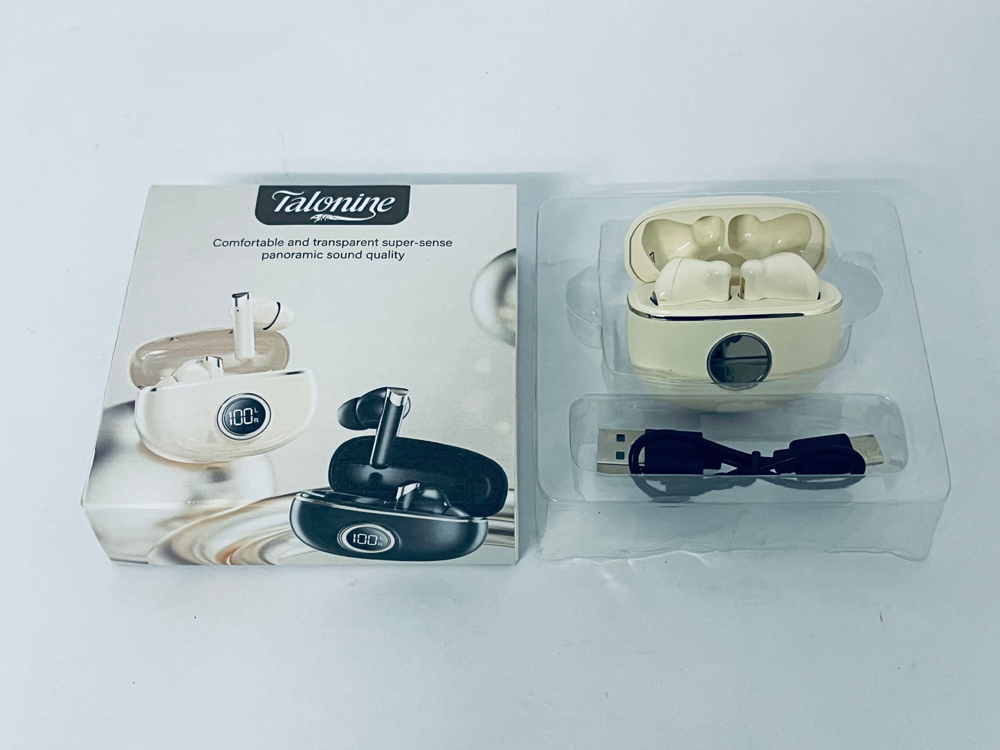 Talonine Wireless Bluetooth Earbuds & in-Ear Headphones Bass Stereo 50 Hours Playback Waterproof with LED Display Built in Mic for Mobile Phone Tablet PC Android System Sports Exercise