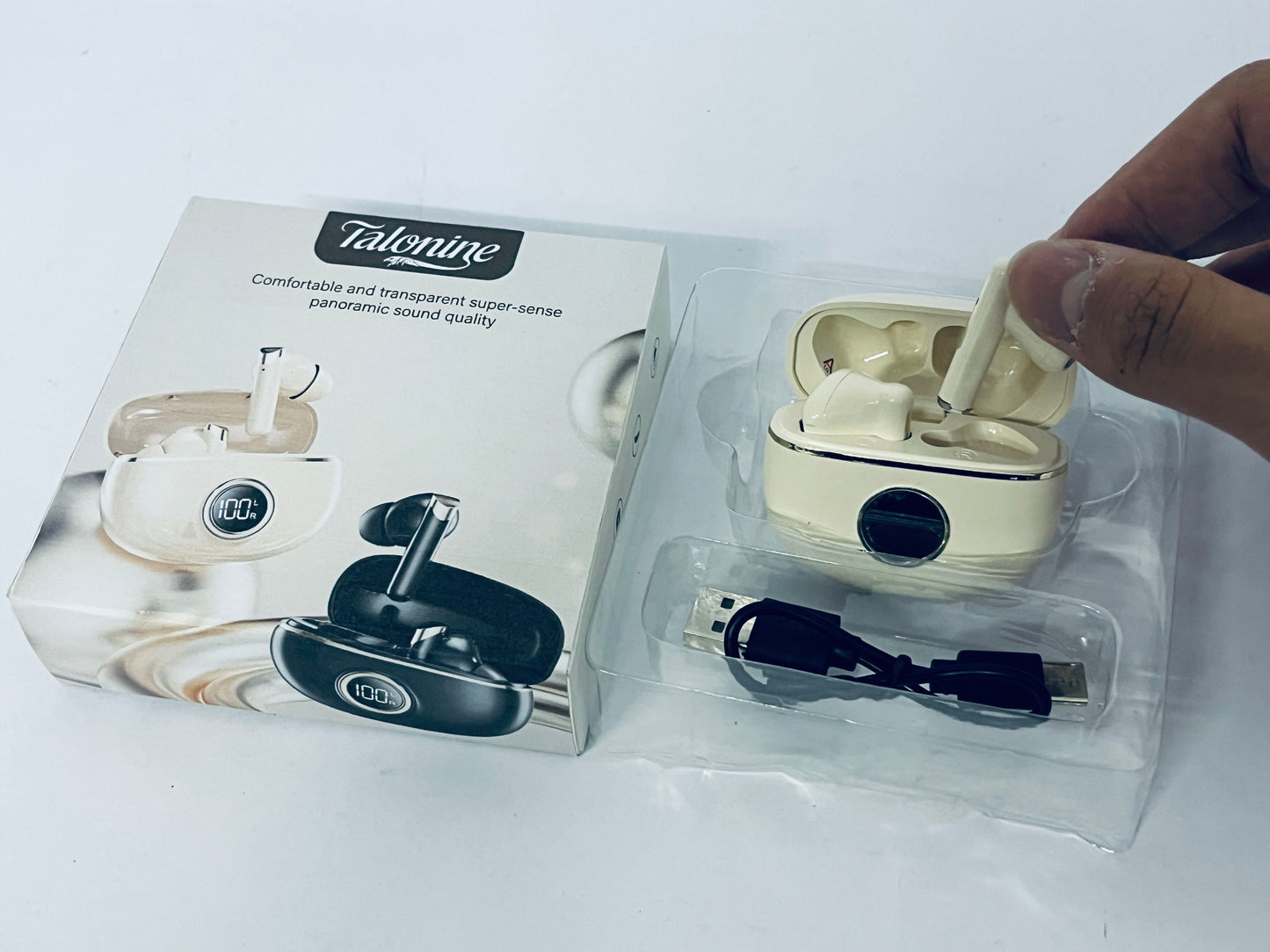 Talonine Wireless Bluetooth Earbuds & in-Ear Headphones Bass Stereo 50 Hours Playback Waterproof with LED Display Built in Mic for Mobile Phone Tablet PC Android System Sports Exercise