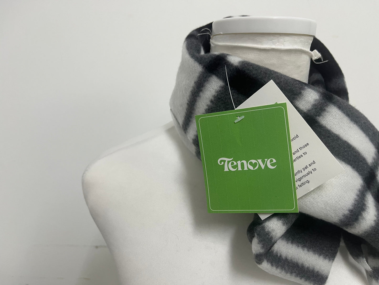 Tenove Black & White Plaid Fringe Scarf A Vintage & Warm Essential for Autumn/Winter Styling