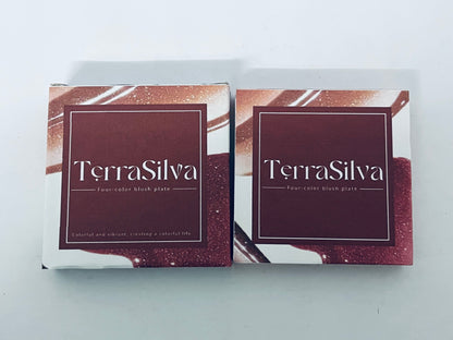 TerraSilva Powder Blush 4 colors, Lightweight, Smooth, Blendable, Long-lasting All-Day Face Enhancing Makeup Color