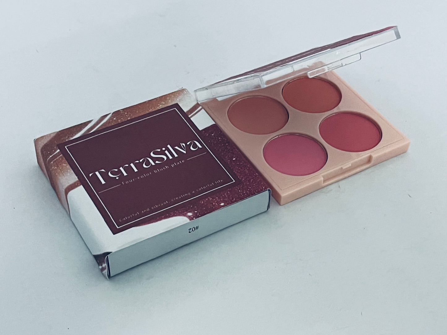 TerraSilva Powder Blush 4 colors, Lightweight, Smooth, Blendable, Long-lasting All-Day Face Enhancing Makeup Color