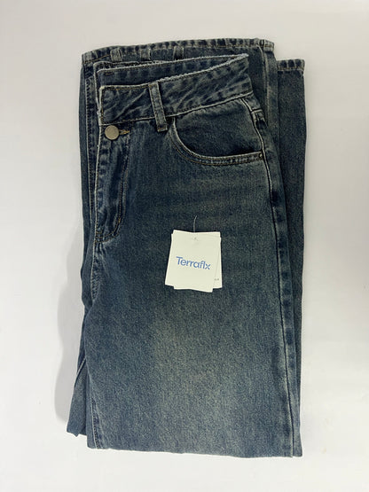Terraflx Women's Wide Leg Jeans High Waisted Stretchy Jeans Straight Leg Ankle Denim Pants with Slant Pockets