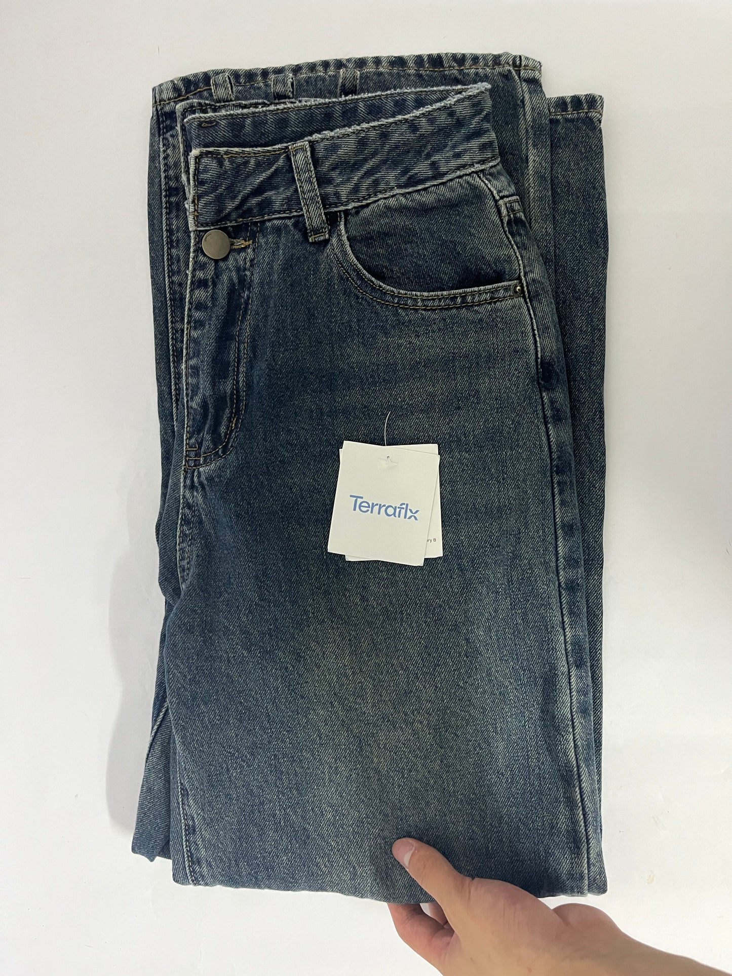 Terraflx Women's Wide Leg Jeans High Waisted Stretchy Jeans Straight Leg Ankle Denim Pants with Slant Pockets