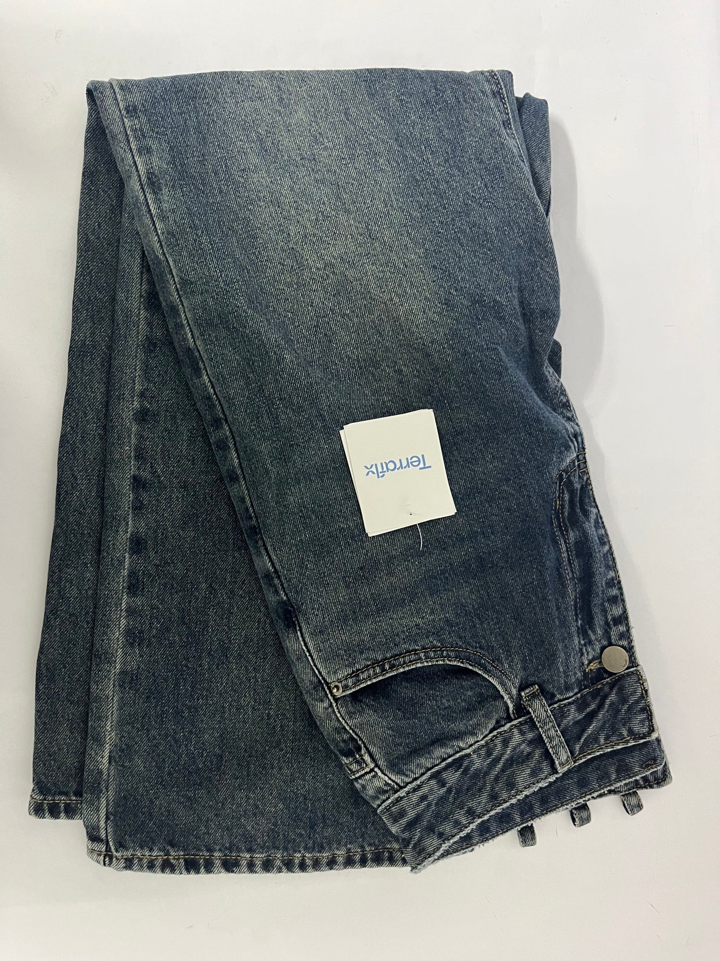 Terraflx Women's Wide Leg Jeans High Waisted Stretchy Jeans Straight Leg Ankle Denim Pants with Slant Pockets