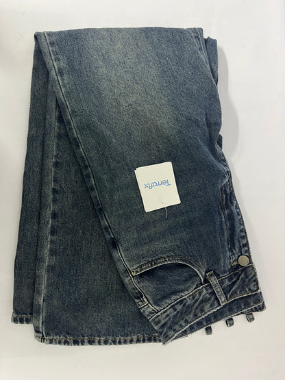 Terraflx Women's Wide Leg Jeans High Waisted Stretchy Jeans Straight Leg Ankle Denim Pants with Slant Pockets