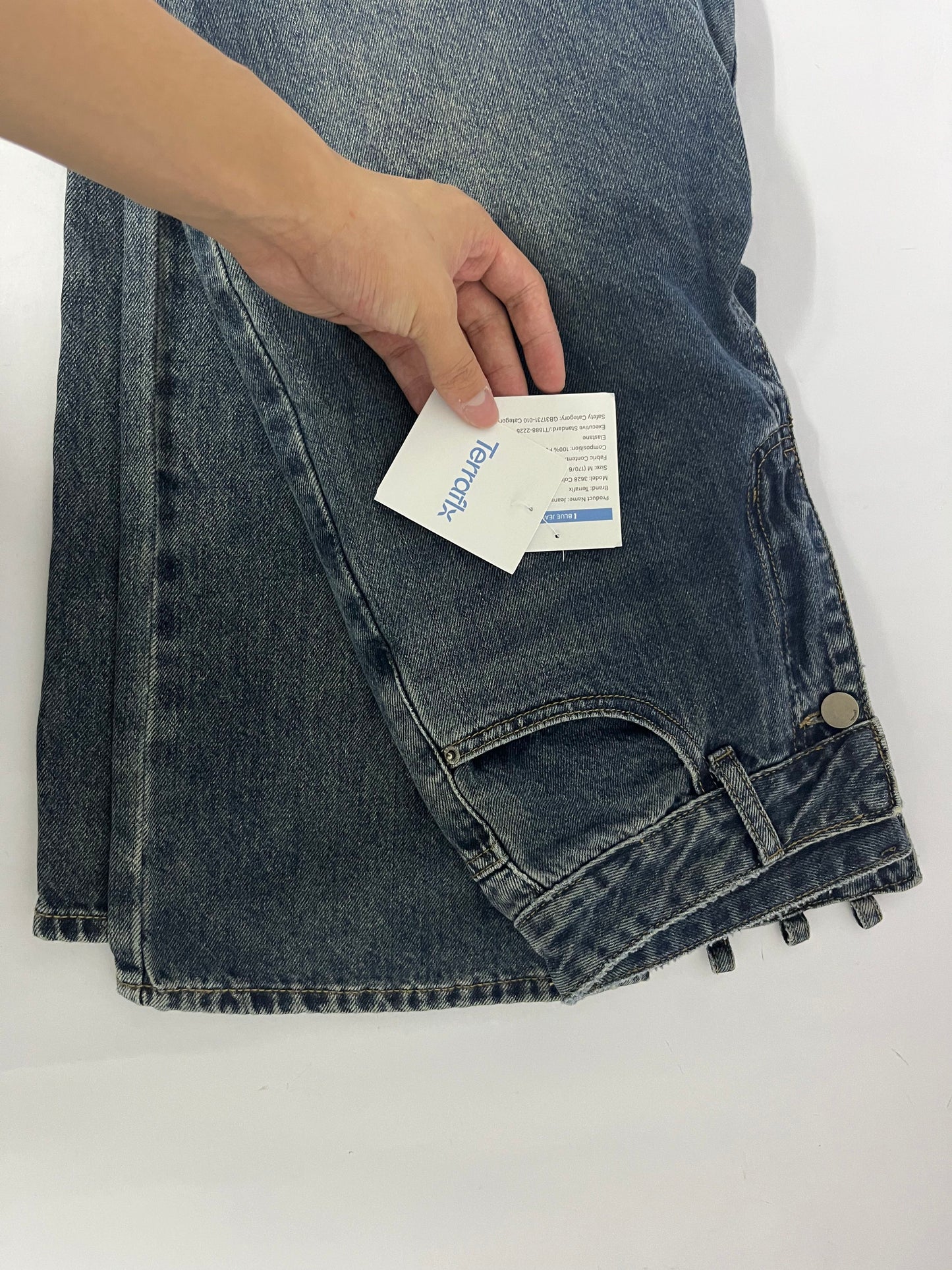 Terraflx Women's Wide Leg Jeans High Waisted Stretchy Jeans Straight Leg Ankle Denim Pants with Slant Pockets