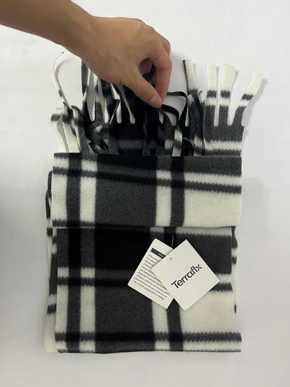 Terraflx Exquisite Mongolia Wool Scarf - Classic Plaid Design, Opulent Winter Warmth
