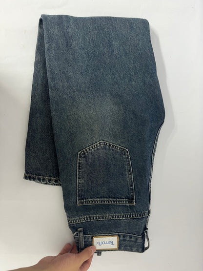 Terraflx Women's Wide Leg Jeans High Waisted Stretchy Jeans Straight Leg Ankle Denim Pants with Slant Pockets