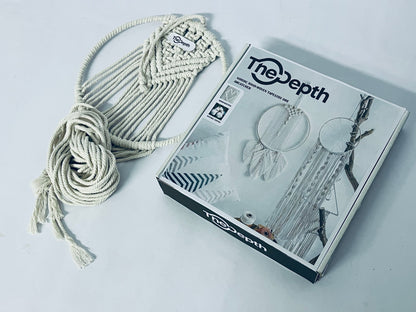 TheDepth Room Gold Decor Decorative Hanging Ornaments Macrame Wall Hanging Decor Woven Wall Hanging Decor Cotton Cord Dream Catcher Unique Elegant Tapestry Cotton Rope