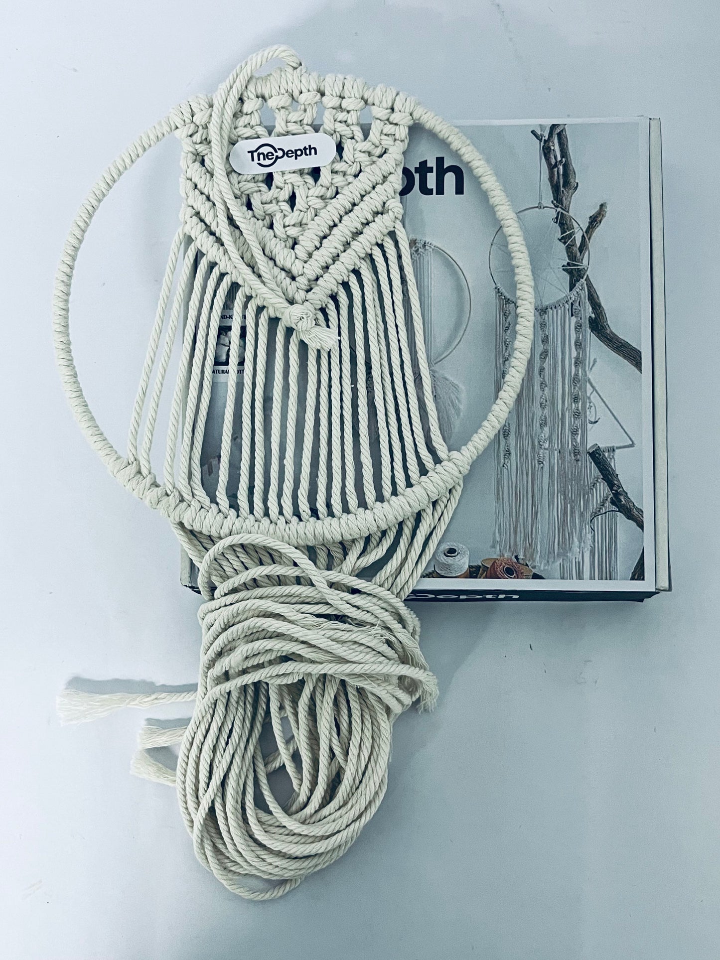 TheDepth Room Gold Decor Decorative Hanging Ornaments Macrame Wall Hanging Decor Woven Wall Hanging Decor Cotton Cord Dream Catcher Unique Elegant Tapestry Cotton Rope